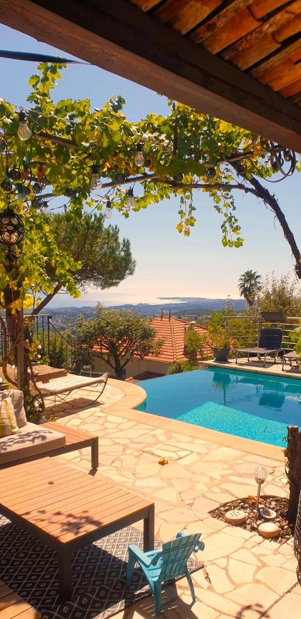 "Aux Balcons Du Riou" Avec Vue Mer 180 Degres Vence Exterior photo